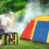 Bosonshop Outdoor 8 Person Camping Tent Easy Set Up Party Large Tent for Traveling Hiking With Portable Bag, Blue - Red